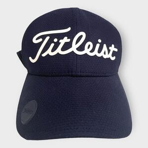 Titleist Polyester Pro V1 FootJoy Blue White Embossed Logo Hat Adjustable New